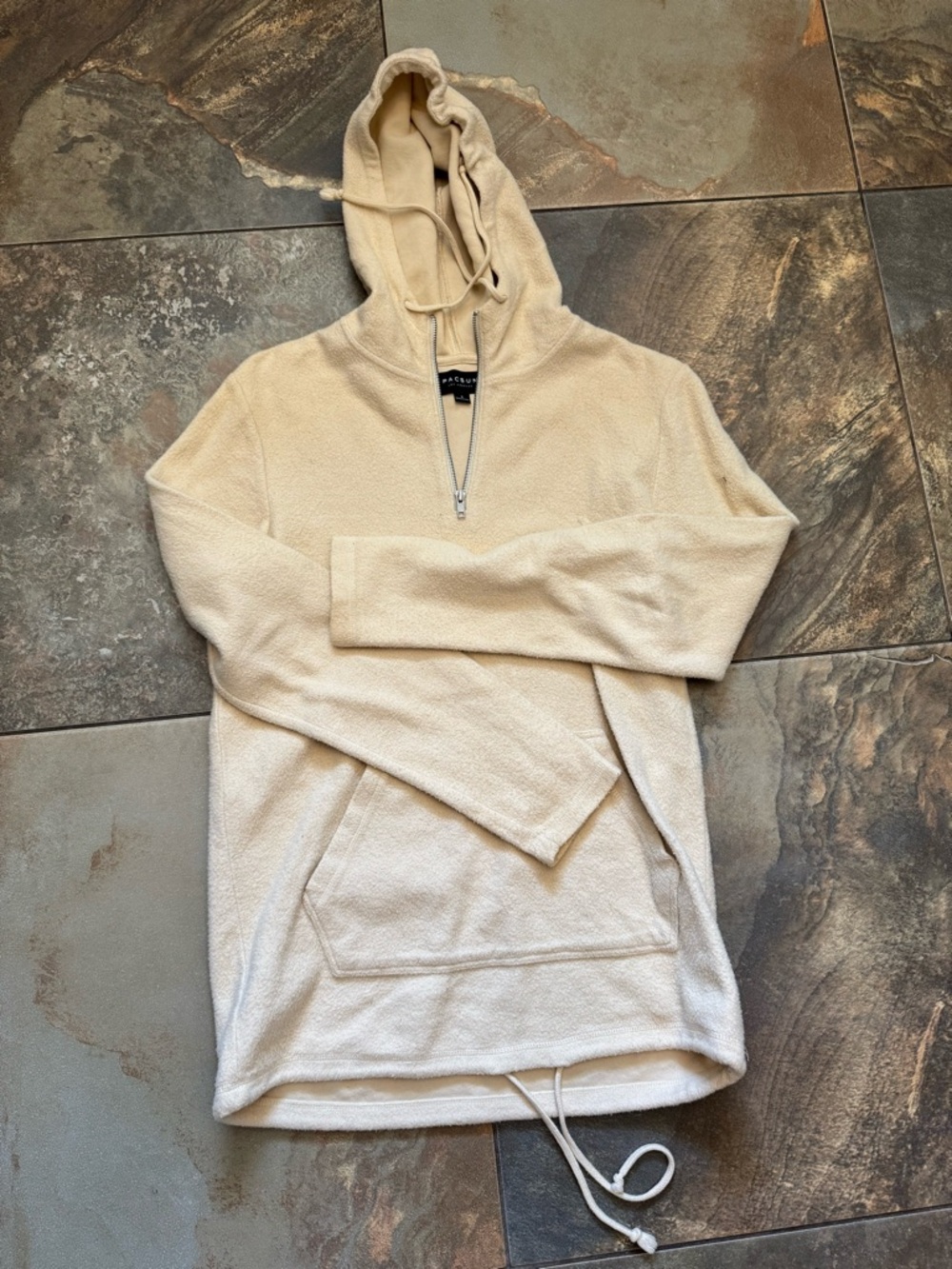 PacSun Cream Half-Zip Hoodie